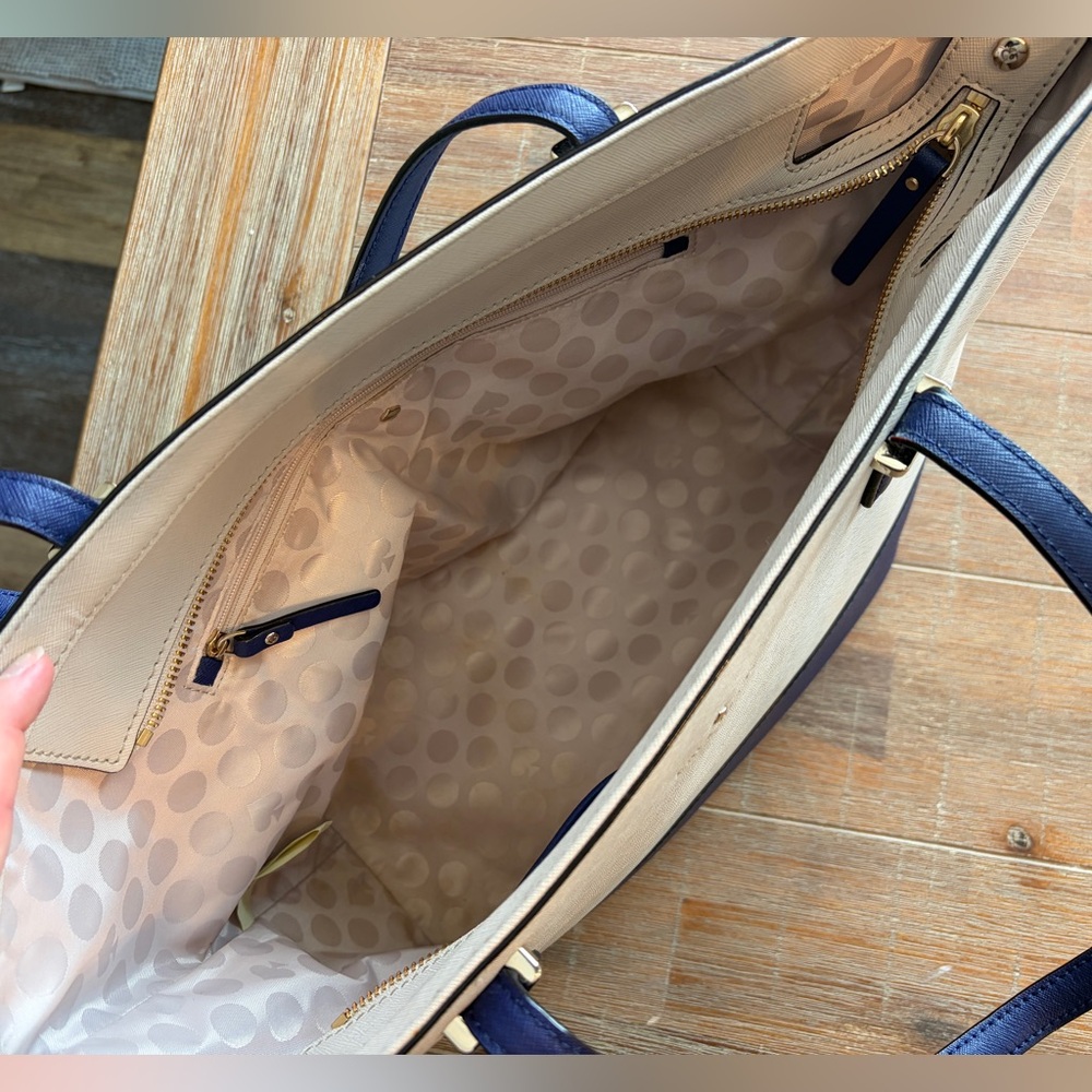 Kate Spade Navy and Cream Tote and Wallet Set - Picture 8 of 16